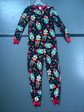 Secret Treasures Black and Red Holiday Footed Pajamas